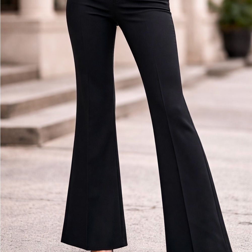 Rafaella Elegant Black Flare Trousers
